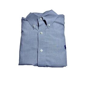 Ralph Lauren Classic Fit Purepress Shirt Mens 17 34/35 Blue Button Down Cotton